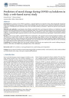Predictors of mood change during COVID-19 lockdown in Italy: a web-based survey study